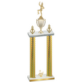 Double Gold Carbon Fiber Second Place Majorette Trophy