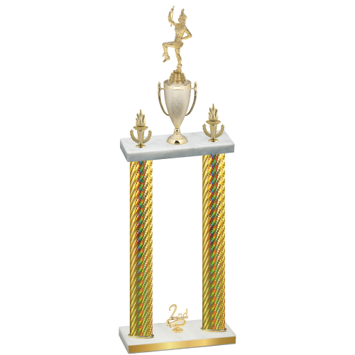 Double Gold Carbon Fiber Second Place Majorette Trophy