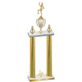 Double Gold Carbon Fiber Third Place Majorette Trophy