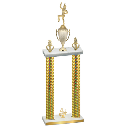 Double Gold Carbon Fiber Fourth Place Majorette Trophy