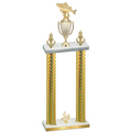 Double Gold Carbon Fiber Fourth Place Fishing Trophy