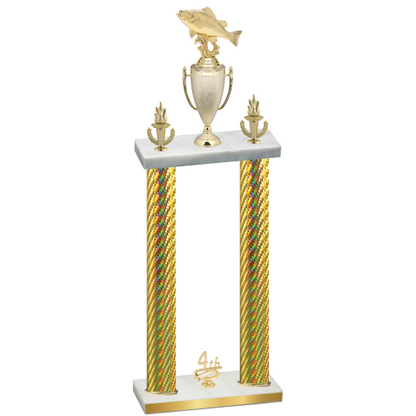 Double Gold Carbon Fiber Fourth Place Fishing Trophy