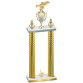 Double Gold Carbon Fiber First Place Fishing Trophy
