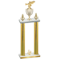 Double Gold Carbon Fiber Fourth Place Fishing Trophy