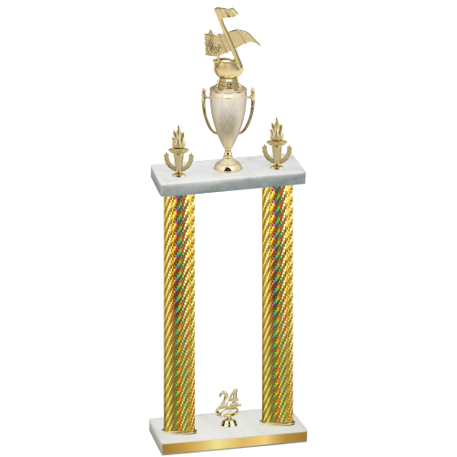 Double Gold Carbon Fiber Year Music Trophy