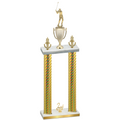 Double Gold Carbon Fiber Second Place Golf Trophy