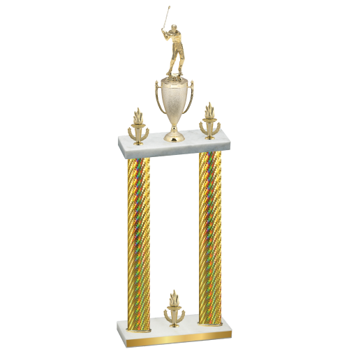 Double Gold Carbon Fiber Victory Golf Trophy