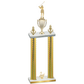 Double Gold Carbon Fiber Second Place Golf Trophy