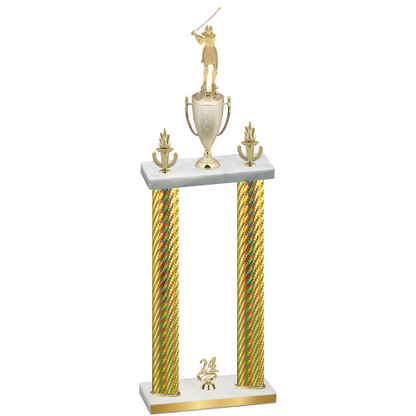 Double Gold Carbon Fiber Year Golf Trophy