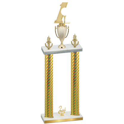 Double Gold Carbon Fiber Second Place Golf Trophy
