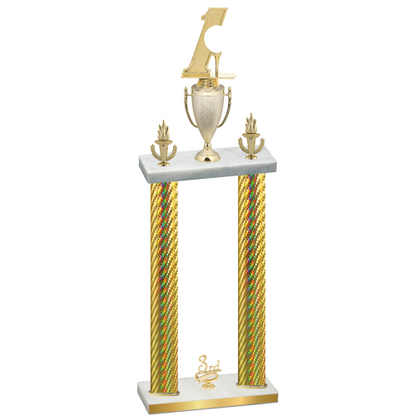 Double Gold Carbon Fiber Third Place Golf Trophy