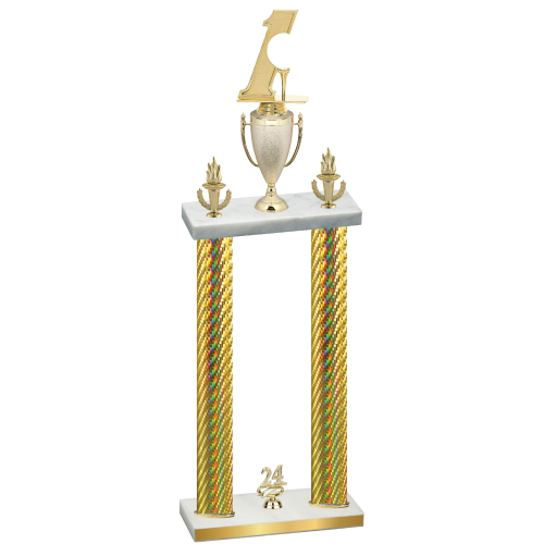 Double Gold Carbon Fiber Year Golf Trophy