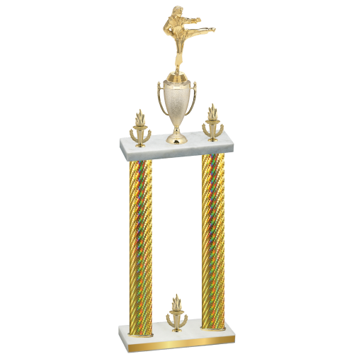 Double Gold Carbon Fiber Victory Karate Trophy