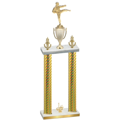 Double Gold Carbon Fiber First Place Karate Trophy