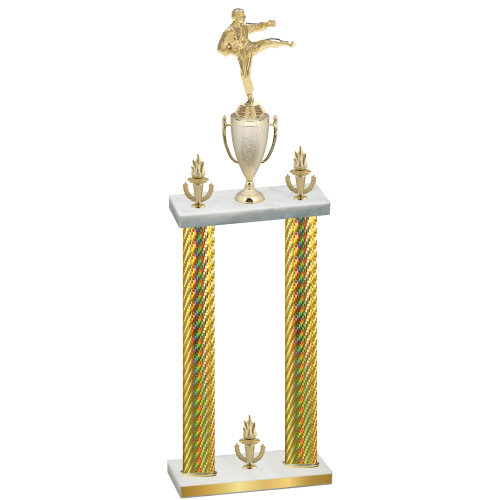 Double Gold Carbon Fiber Victory Karate Trophy