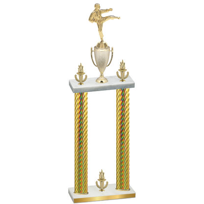Double Gold Carbon Fiber Victory Karate Trophy