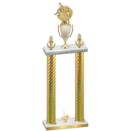 Double Gold Carbon Fiber First Place Baseball Trophy