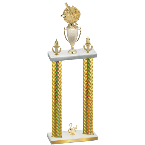 Double Gold Carbon Fiber Second Place Baseball Trophy