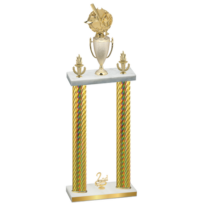 Double Gold Carbon Fiber Second Place Baseball Trophy