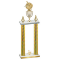 Double Gold Carbon Fiber Third Place Baseball Trophy