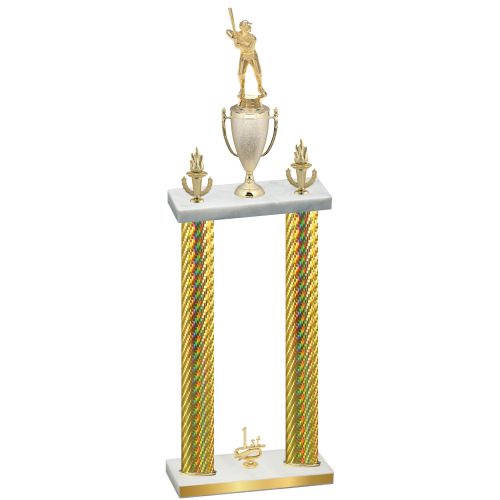 Double Gold Carbon Fiber First Place Baseball Trophy