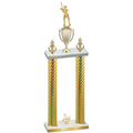 Double Gold Carbon Fiber Third Place Baseball Trophy