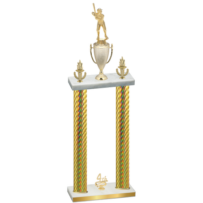 Double Gold Carbon Fiber Fourth Place Baseball Trophy