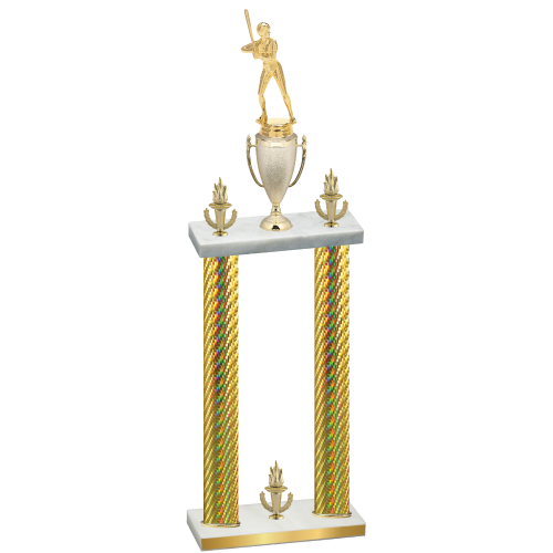 Double Gold Carbon Fiber Victory Softball Trophy