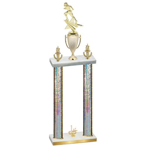 Double Silver Glacier First Place Football Trophy