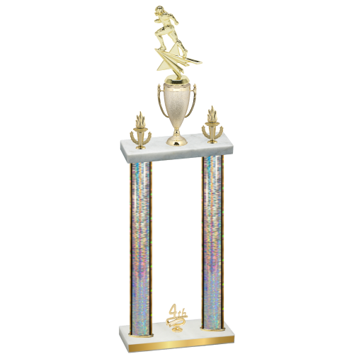 Double Silver Glacier Fourth Place Football Trophy