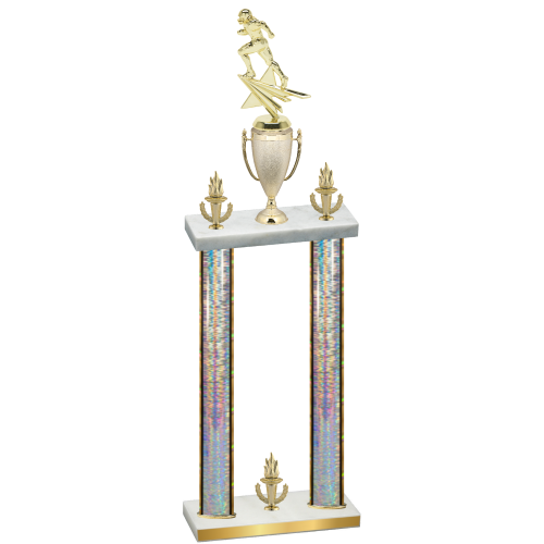 Double Silver Glacier Victory Football Trophy