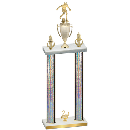 Double Silver Glacier Second Place Soccer Trophy