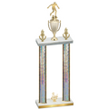 Double Silver Glacier Third Place Soccer Trophy