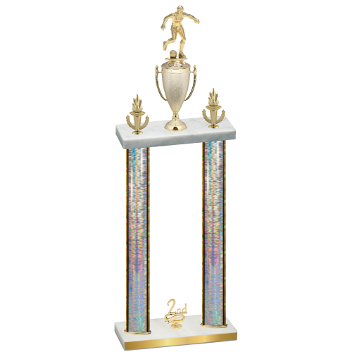 Double Silver Glacier Second Place Soccer Trophy