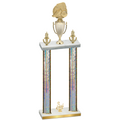 Double Silver Glacier Third Place Soccer Trophy