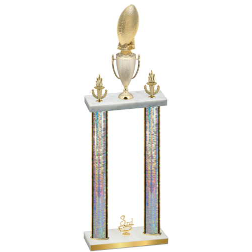 Double Silver Glacier Third Place Football Trophy