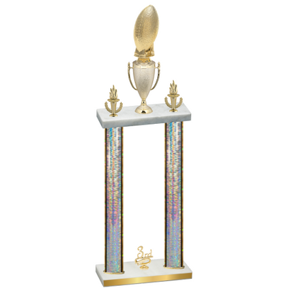 Double Silver Glacier Third Place Football Trophy