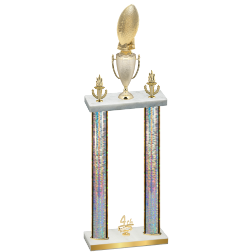 Double Silver Glacier Fourth Place Football Trophy