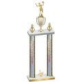 Double Silver Glacier Third Place Volleyball Trophy