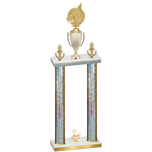 Double Silver Glacier Second Place Volleyball Trophy