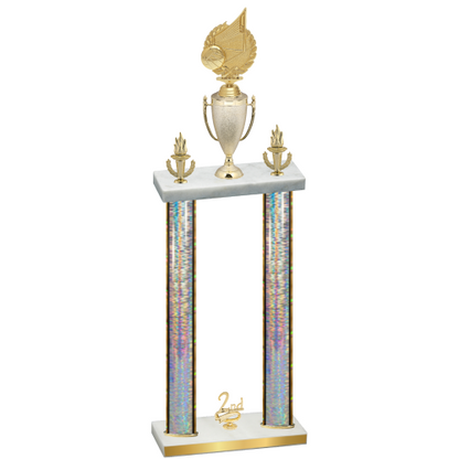 Double Silver Glacier Second Place Volleyball Trophy