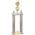 Double Silver Glacier Third Place Volleyball Trophy
