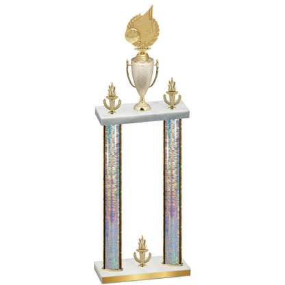 Double Silver Glacier Victory Volleyball Trophy