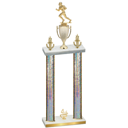 Double Silver Glacier Fourth Place Football Trophy