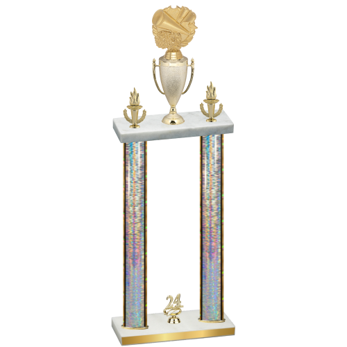 Double Silver Glacier Year Cheerleading Trophy