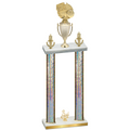 Double Silver Glacier Third Place Basketball Trophy