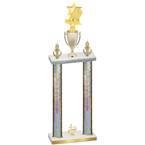 Double Silver Glacier Fourth Place Pickleball Trophy