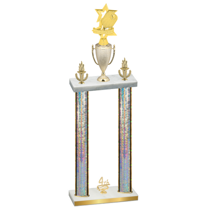 Double Silver Glacier Fourth Place Pickleball Trophy