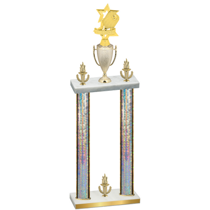 Double Silver Glacier Victory Pickleball Trophy