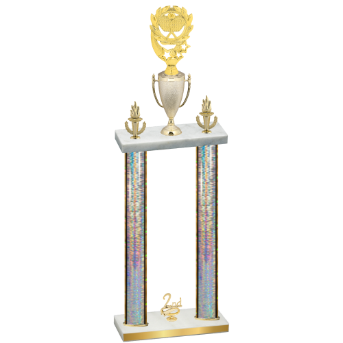 Double Silver Glacier Second Place Pickleball Trophy